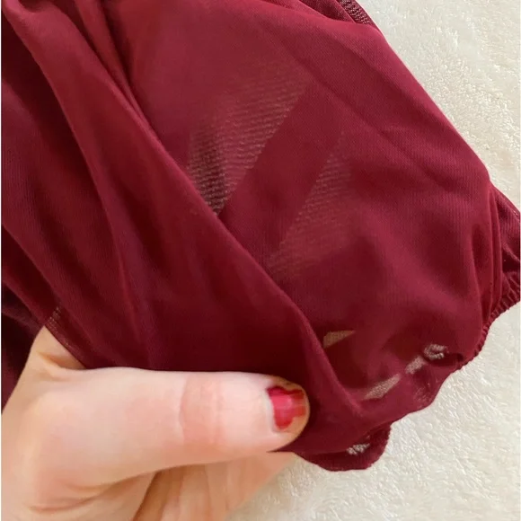 Free People | Burgundy Off-Shoulder Top - Picture 2 of 5